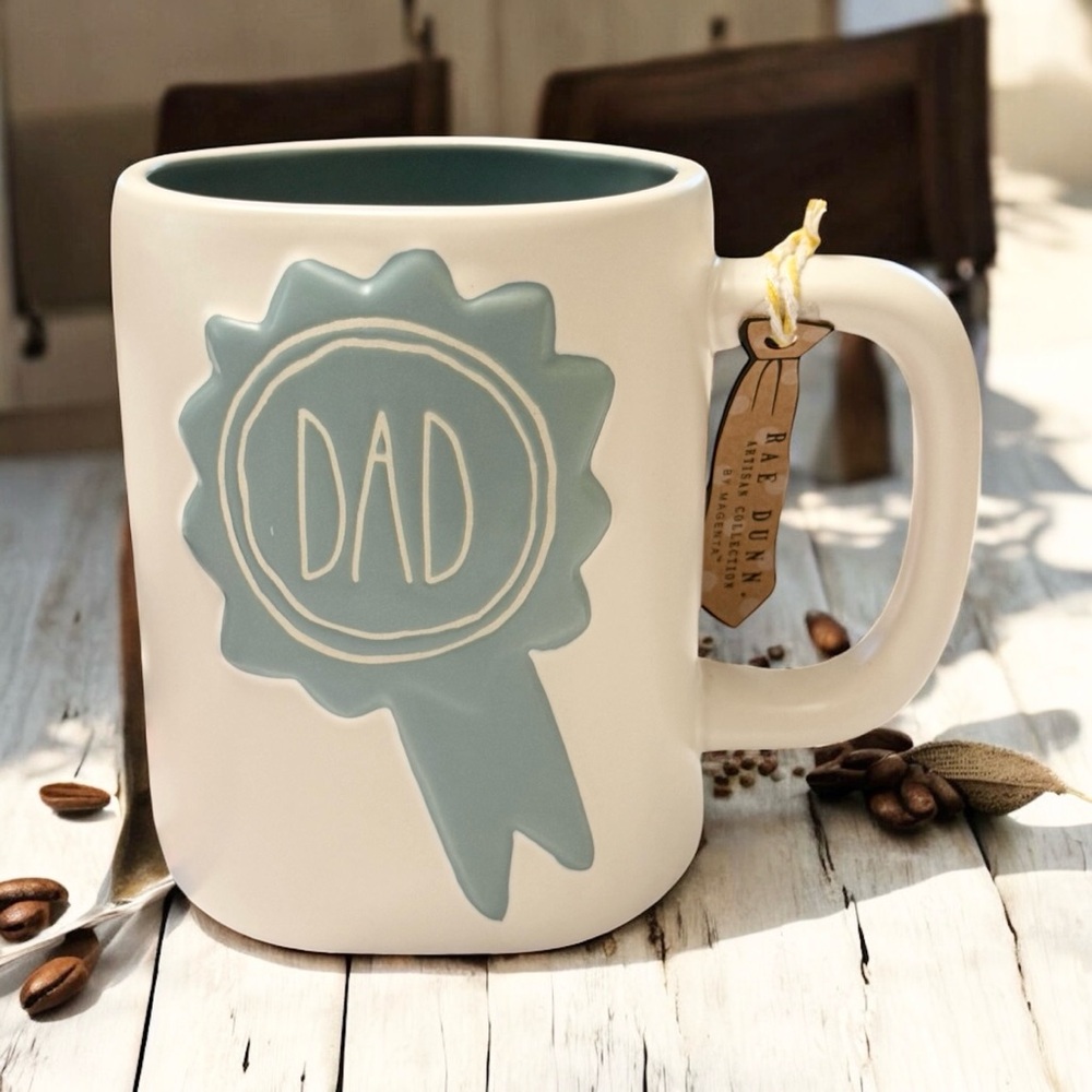 NEW Rae Dunn Blue and White DAD Ceramic Mug